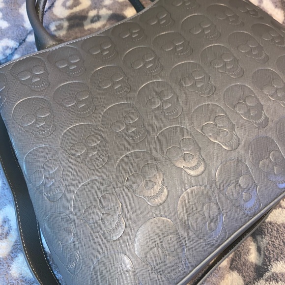 Betsey Johnson Handbags - HTF Betsey Johnson gray skull embossed purse